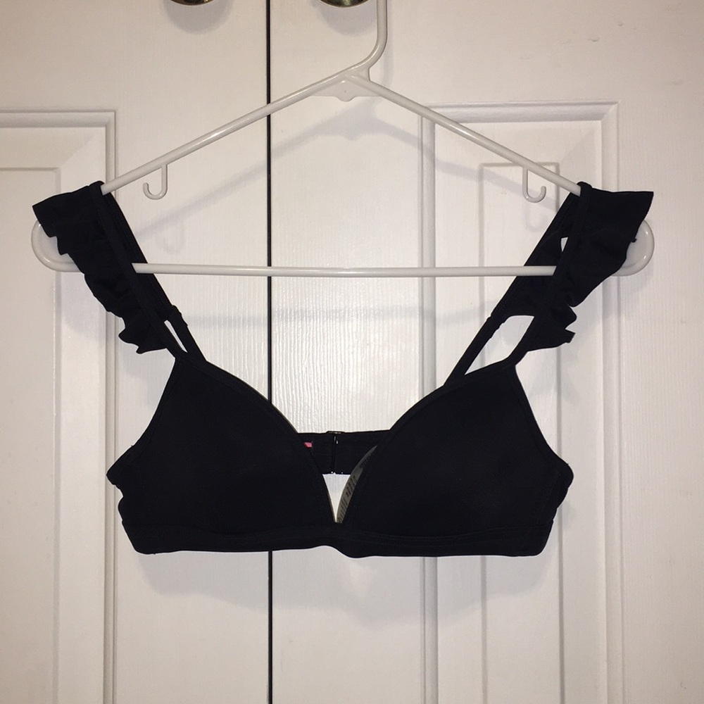 PINK Black Bathing Suit Top